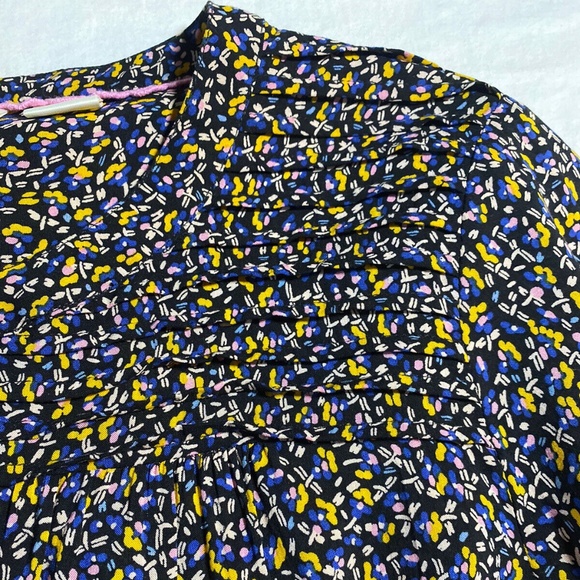 Maeve by Anthropologie Berwick Top Black Print Button Down Size S 3/4 Sleeves - Picture 6 of 14